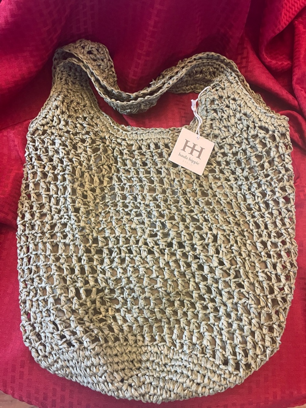 Haute Hippie Jade Handwoven Open-Weave Tote
